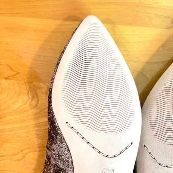 Corso Como Size 6.5 Gold Bronze Brown Beige Point Toe Slingback Flats Shoes - Picture 10 of 14